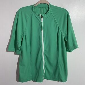 Lands End Zip Up Swim Shirt Women XL/18 Rash Guard Beach Resort Cruise Pool UPF